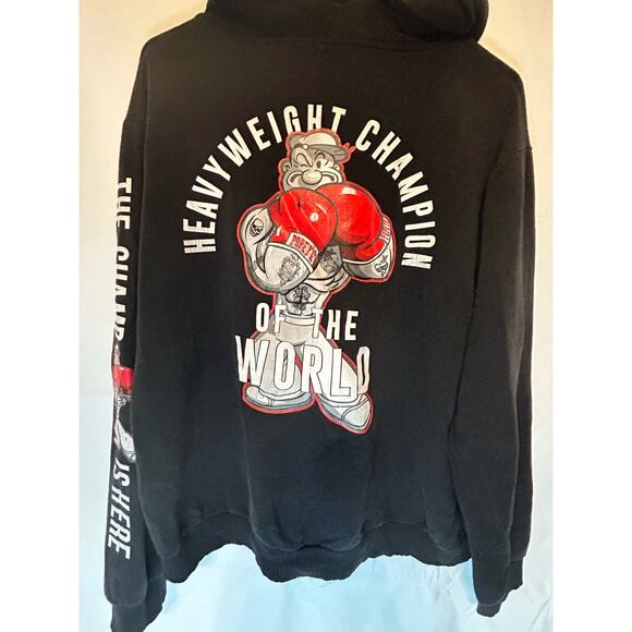 Men's Medium Popeye Hoodie Black Heavyweight Champion - Picture 5 of 7